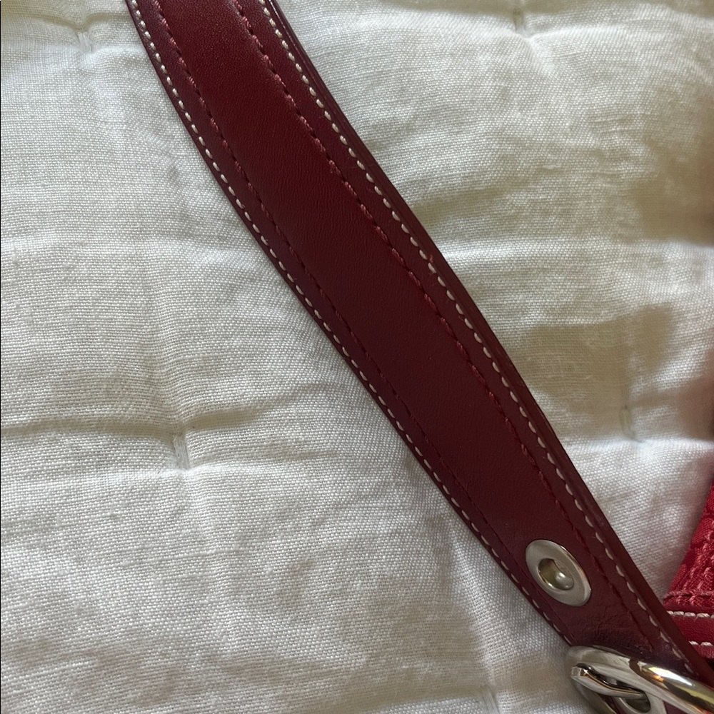 Coach Crimson Signature Canvas and Leather Shoulder Bag - Picture 7 of 7